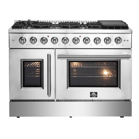 Forno Galiano 48In. Freestanding French Door Gas Range FFSGS6444-48